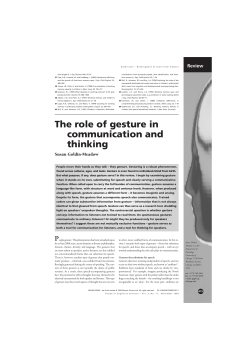 The role of gesture in communication and thinking - Goldin