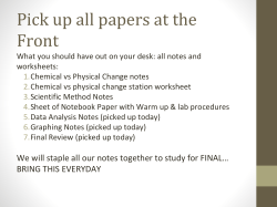 Pick up all papers at the Front