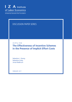The Effectiveness of Incentive Schemes in the Presence of
