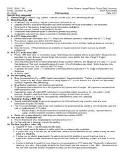 Specific Drug categories