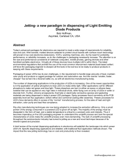 a new paradigm in dispensing of Light Emitting Diode Products