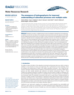 The emergence of hydrogeophysics for improved