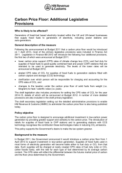 Carbon price support rates