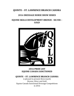 silver &ndash; gold 2016 prize list equine canada sanctioned quinte &ndash; st