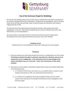 Use of the Seminary Chapel for Weddings
