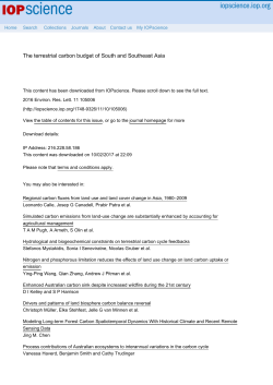 The terrestrial carbon budget of South and Southeast Asia
