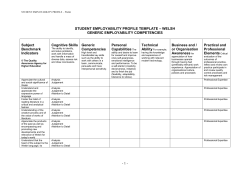student employability profile template - hospitality
