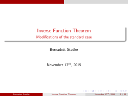 Inverse Function Theorem - Modifications of the standard case