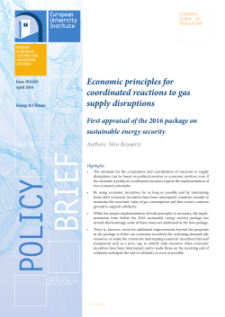 Economic principles for coordinated reactions to gas