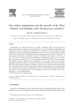 Carricart-Ganivet, J. P. 2004. Sea Surface temperature and the