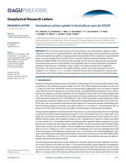 Anomalous carbon uptake in Australia as seen by GOSAT
