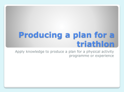 Producing a plan for a triathlon