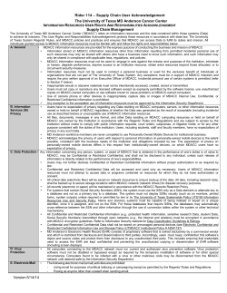 Supply Chain User Acknowledgement
