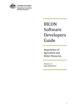 BICON Software Developers Guide - Department of Agriculture and