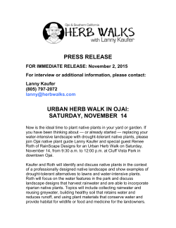 Press Release Urban Herb Walk in Ojai 11-14-15