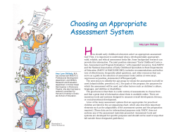 Choosing an Appropriate Assessment System