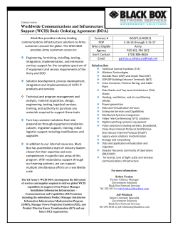 (WCIS) Basic Ordering Agreement (BOA)