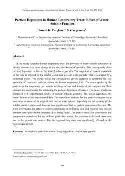 Particle Deposition in Human Lungs: Effect of Water
