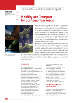 Mobility and Transport for our tomorrow roads