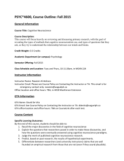 PSYC*4600 Course Outline F15