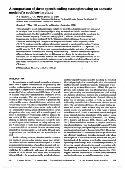 A comparison of three speech coding strategies using an acoustic