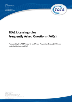 TEA 2 licensing rules &ndash; Frequently Asked Questions