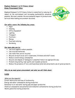 Bispham Endowed C of E Primary School Green Procurement Policy
