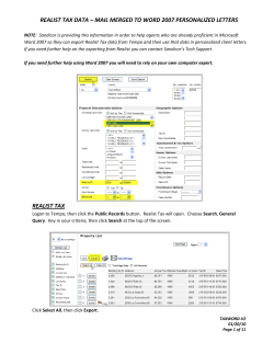realist tax data &ndash; mail merged to word 2007 personalized letters