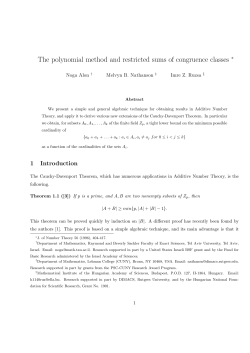 The polynomial method and restricted sums of congruence classes
