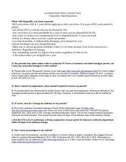 Louisiana State Police Conceal Carry Frequently Asked Questions