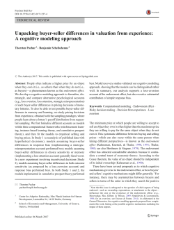 Unpacking buyer-seller differences in valuation from experience: A