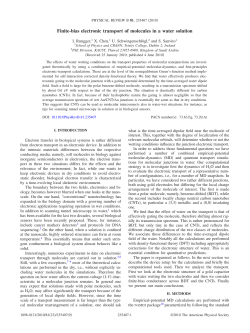 Finite-bias electronic transport of molecules in a water solution