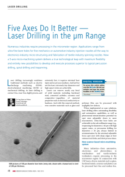 Five Axes Do It Better &mdash; Laser Drilling in the &micro;m Range