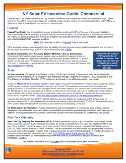 NY Solar PV Incentive Guide: Commercial