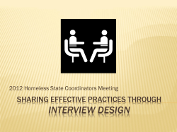 Sharing effective practices through Interview Design