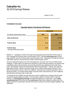 3Q16 Caterpillar Inc. Results