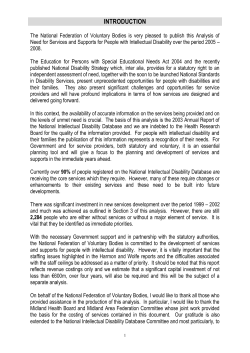 Analysis of Need for Services and Supports for People with