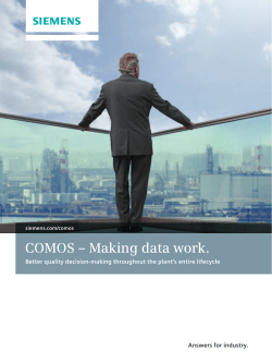 COMOS &ndash; Making data work.