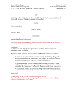 Daniel A. Katzenberger January 10, 2016 Harvard Extension