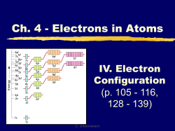 IV. Electron Configuration