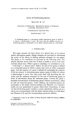 Sums of Zuchswang Games This paper presents the