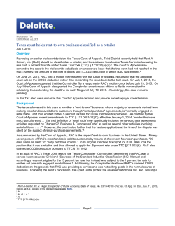 Texas court holds rent-to-own business classified as a