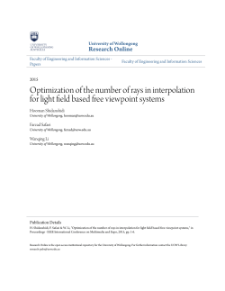 Optimization of the number of rays in interpolation for light field