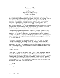 One-sample t-test - Radford University