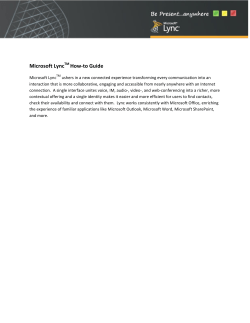 Microsoft Lync How-to Guide