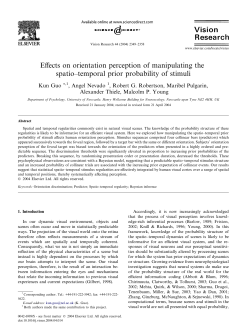 Effects on orientation perception of manipulating the spatio