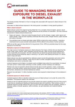 03. Guide to managing risks of exposure to diesel exhaust in the