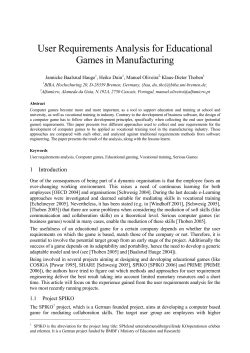 User Requirements Analysis for Educational Games in Manufacturing