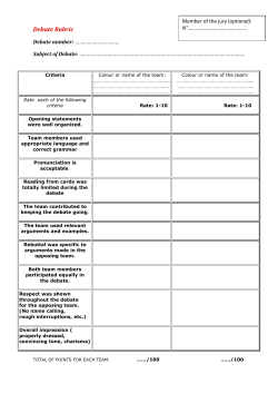 Debate Rubric