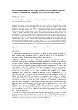 Outline paper submitted to the IWA World Water Congress